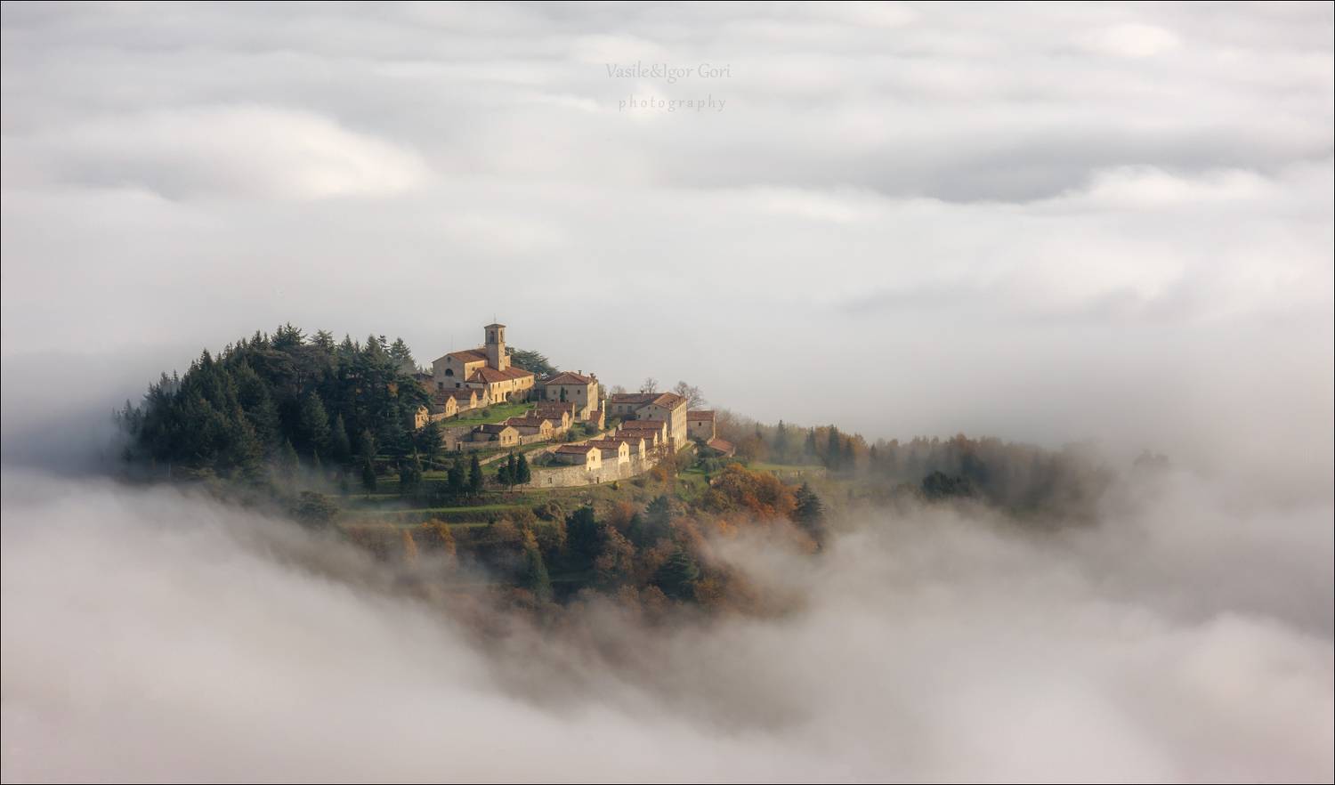 italy,monte rua,colli euganei,eremo camaldolese,италия,монастырь,эвганские холмы,монте руа,туман,torreglia,morning,colors,fog, Василий Гори