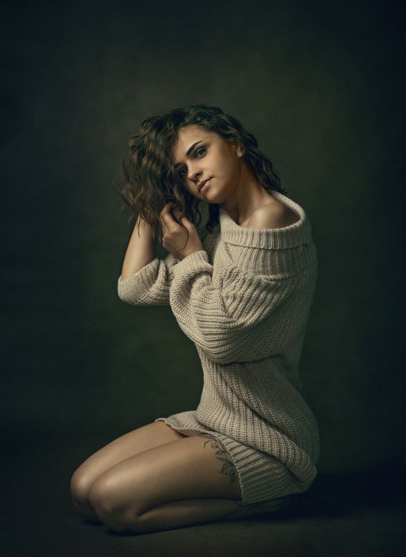 девушка, студия, модель, портрет, художественный портрет, холст, fine art credencephoto preview