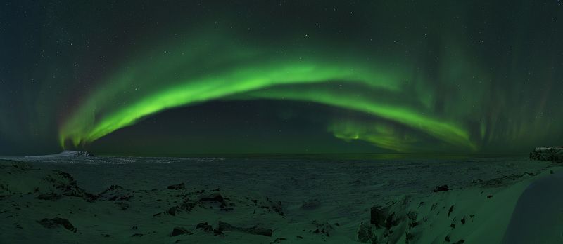 чукотка, арктика, чукотское море, аврора бореалис, северное сияние, ночь, aurora borealis Портал...photo preview