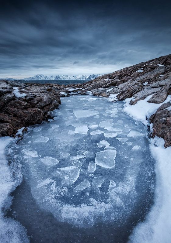 Зимний пейзаж, Лофотены, Норвегия, Пейзаж Frozen фото превью