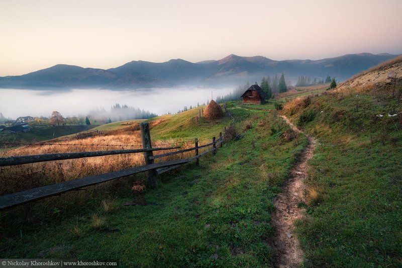 #Carpathian, Carpathian mountains, Ukraine, Горы, Карпаты, Пейзаж, Рассвет, Украина По тропинке вдаль...photo preview