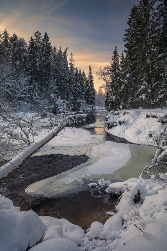 winter. river. evening winter eveningphoto preview