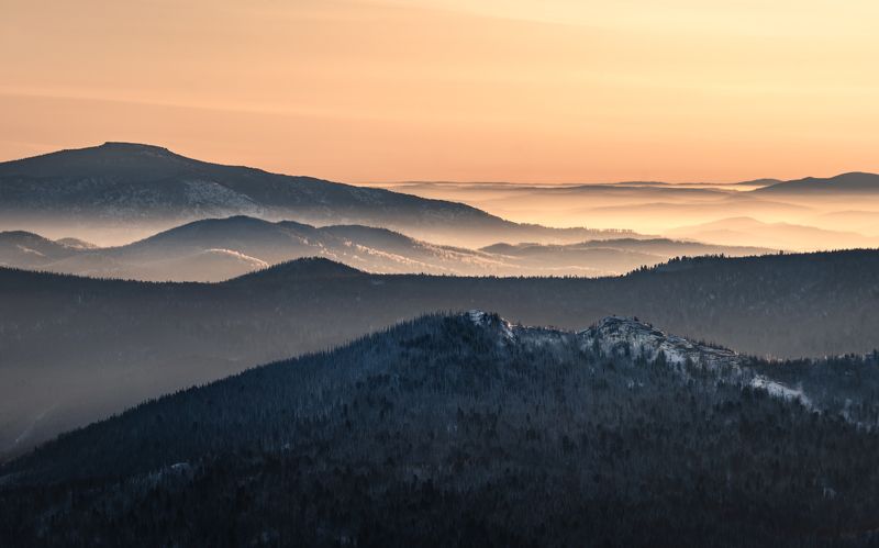горы шерегеш рассвет зима Горная Шория…  Mountain Shoria…photo preview