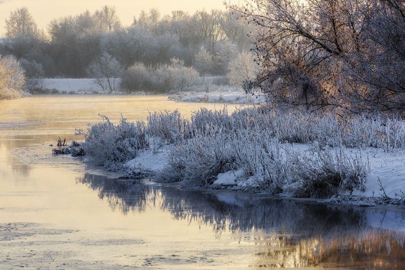 вечер, река, оттенки Палитра закатаphoto preview
