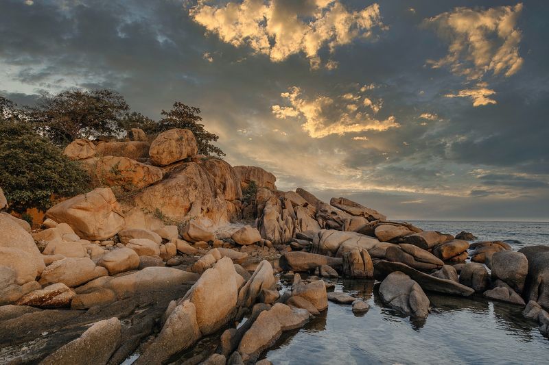 пейзаж, камбоджа, море, камни, закат Камбоджаphoto preview