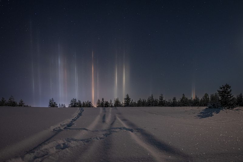ямал, арктика, надым, янао, зима, небо, астрофото, пейзаж, живемнасевере, световыестолбы Световые столбыphoto preview