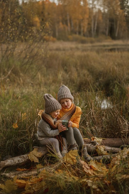 дети, семья, сестры, осень, children, child, family, sister Сестрыphoto preview