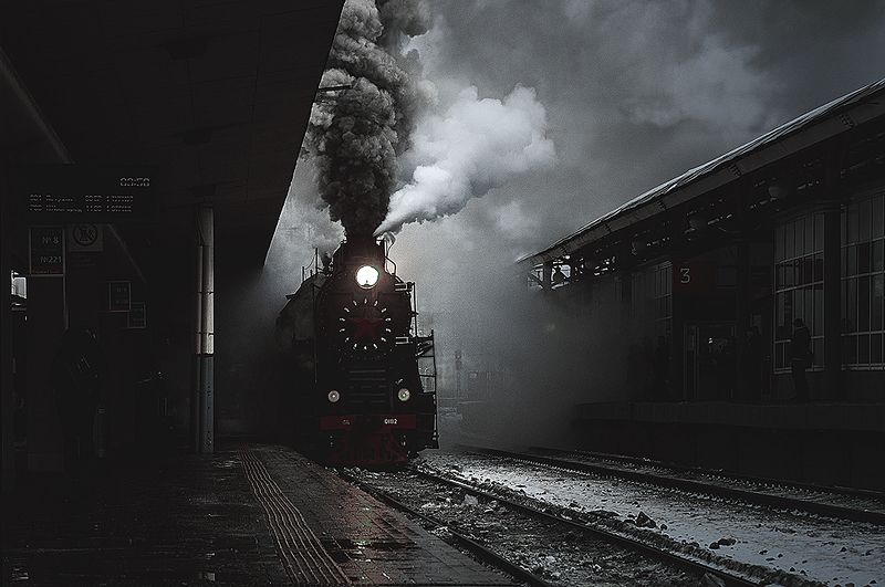 паровоз, вокзал, зима. Современность...photo preview