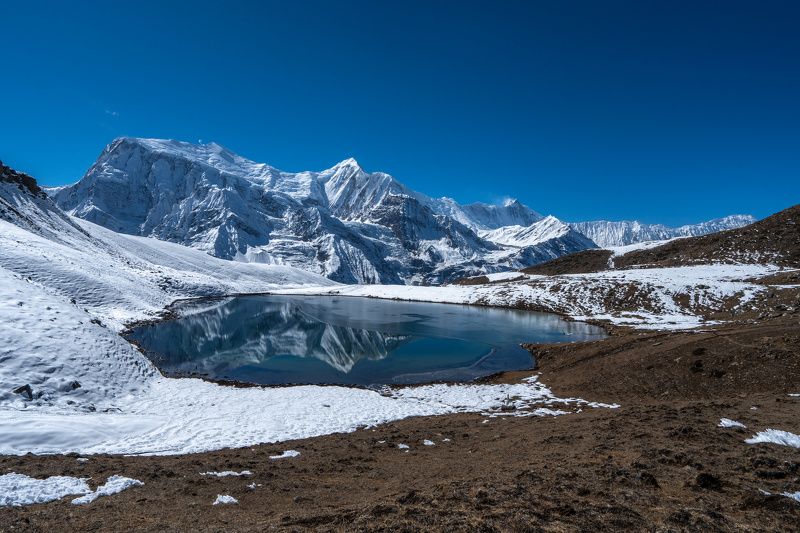 ice lake, nepal, himalaya, manang, mountains, reflection, озеро, высокогорное озеро, непал, гималаи, мананг, горы, отражение Ice Lake фото превью