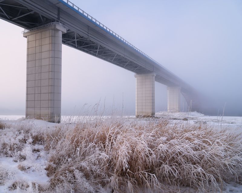 зима, зимний пейзаж, пейзаж ,снег, мороз, мост, туман, облако, winter, fujifilm Дорога в облака. Road to the clouds.photo preview