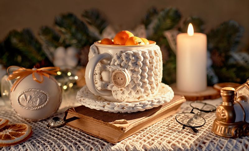 праздник игрушка елка елочная свеча тепло уют ель хвоя кружка новый год Новогоднееphoto preview