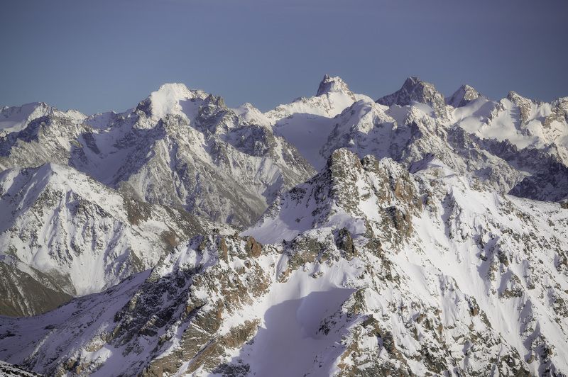 landscape, mountains, nature, gorge, elbrus, snow, caucasus, winter, frozen, Хребет.photo preview