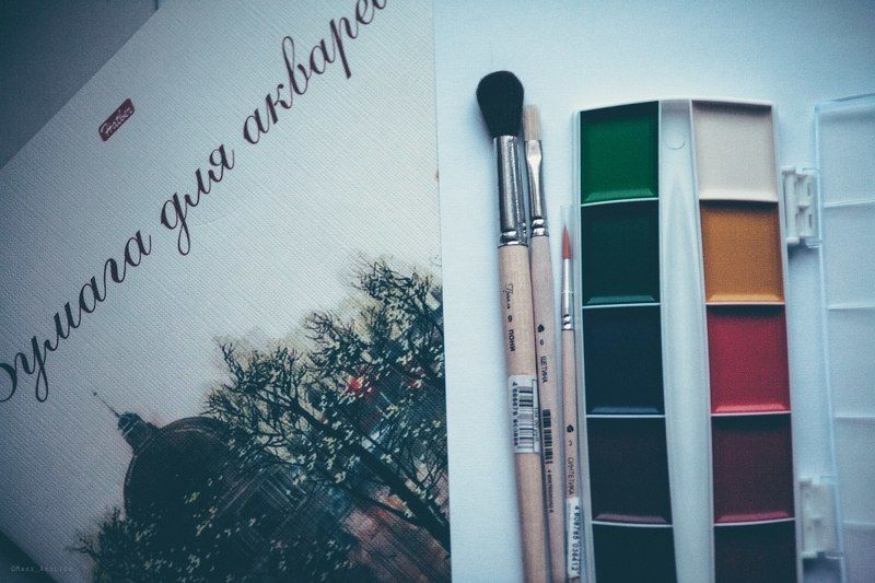 Акварель, Кисть, Краски, Красноярск, Холст ***photo preview