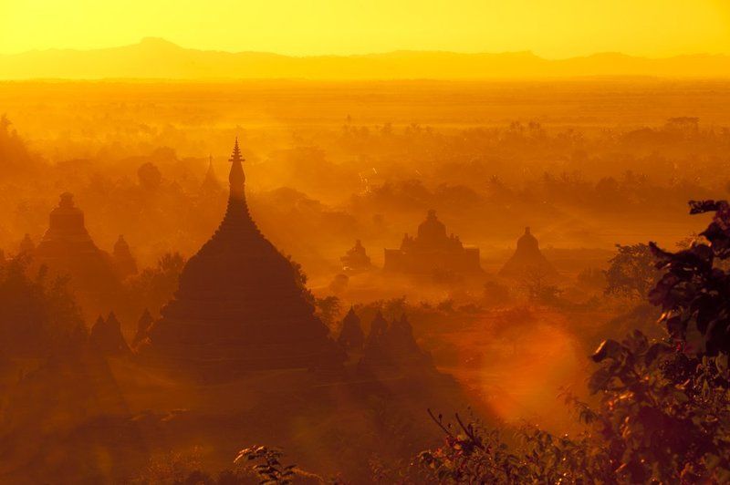 Asia, Land, Landscape, Sun, Sunrise, Sunset, Temple ***photo preview