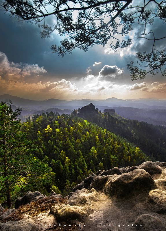 landscape, sunset, rocks, mountains, czech republic, switzerland Bohemian-Saxon Switzerland by day Czeska Szwajcariaphoto preview