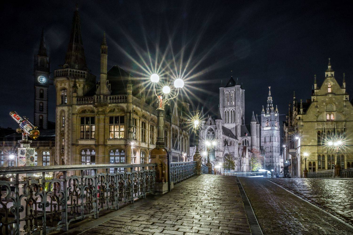 #ghent, #belgium, #longexposure, #night, #architecture, Sergejs Barkans