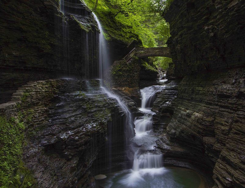 Cascade, Glen creek, Glen watkins, Waterfall, Водопад, Каскад \