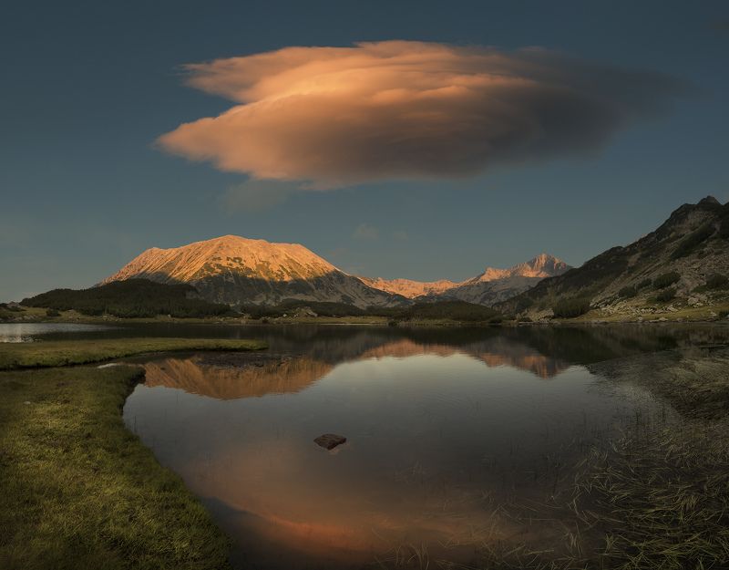 болгария, Горы, Закат, Облака, Озеро ***photo preview