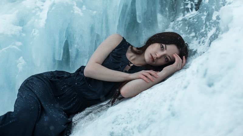 лед, девушка, платье, холодно, зима Snezhanaphoto preview
