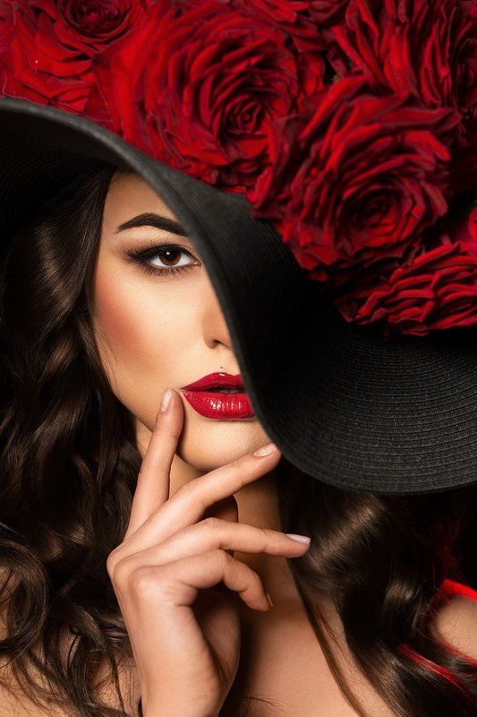 flower, red, girl, portrait, fashion, REDphoto preview