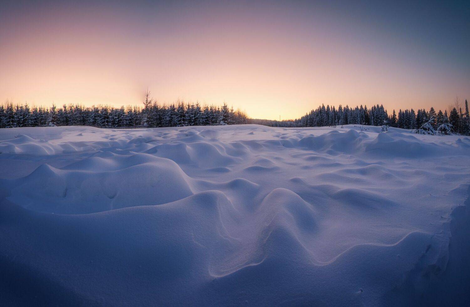 Снежный этюд. После заката. Автор: Котов Андрей , Котов Андрей