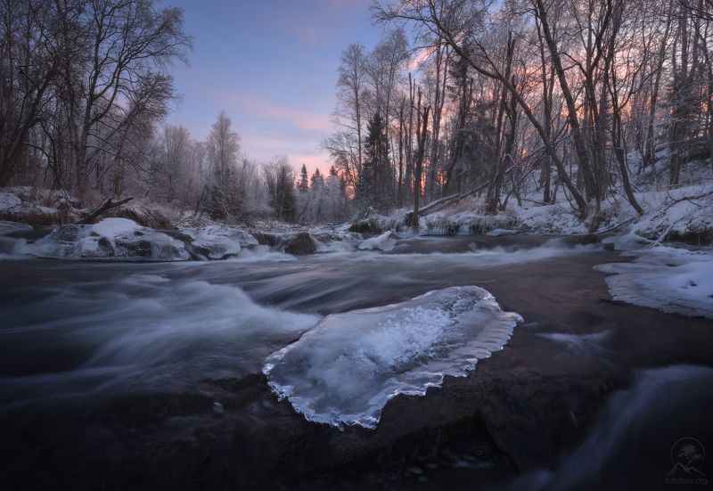 кольский, хибины, мурманская Зимняя речка фото превью