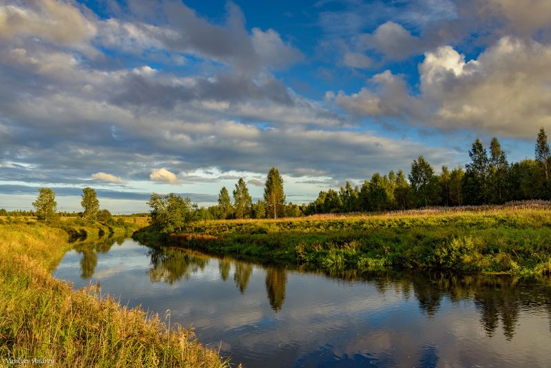 река оредеж, ленинградская область, вечер, природа ***photo preview