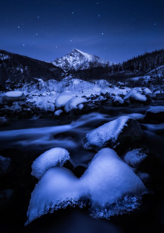 mountains, sunset, waves, slovakia, tatras, nature, spring, summer, poland Night riverphoto preview