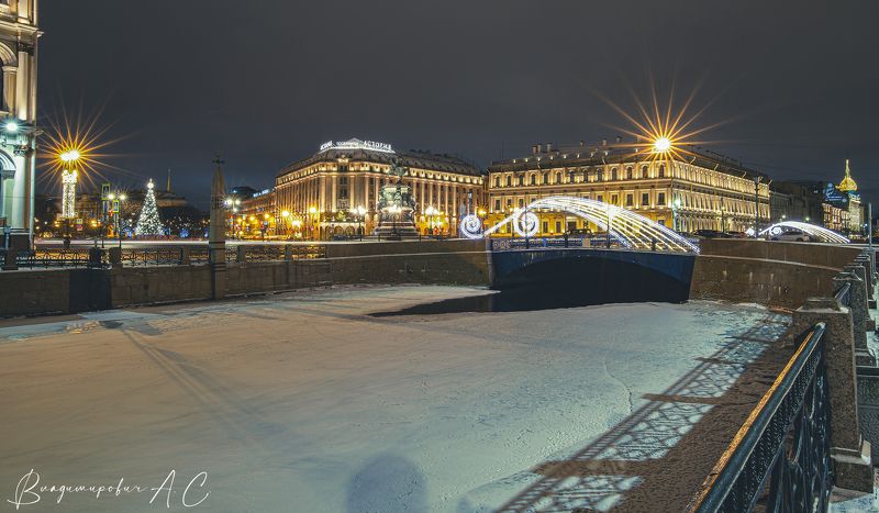 новогодняя исаакиевская площадь питер зима ночь ёлка огни памятник николаю i Новогодняя Исаакиевская площадь.photo preview
