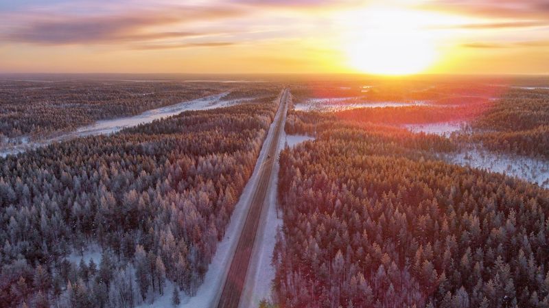 Зимняя дорога в Заполярье фото превью