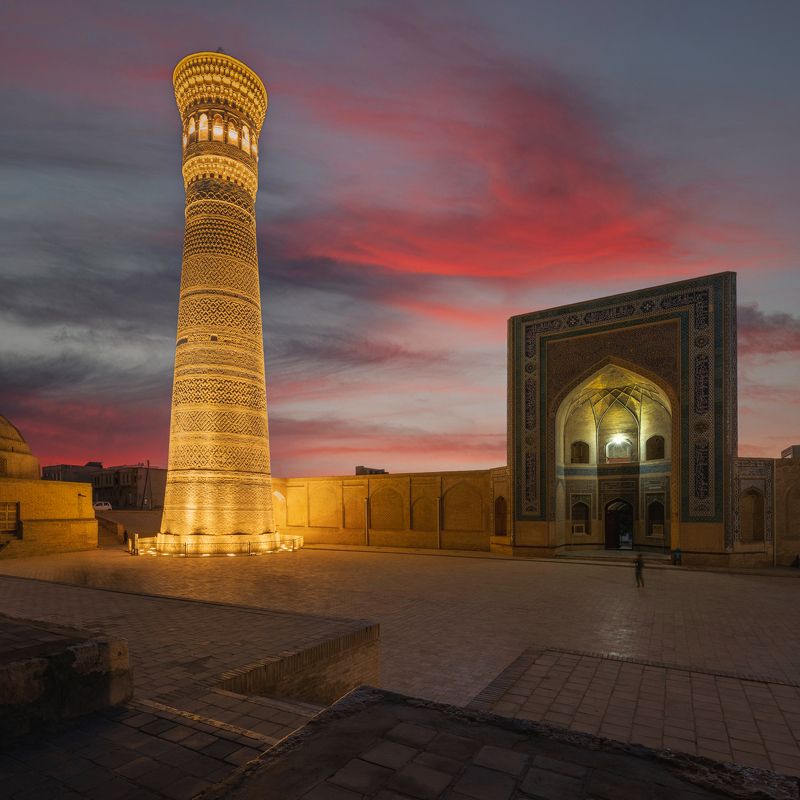 узбекистан, бухара, минарет, закат Вечер в Бухареphoto preview