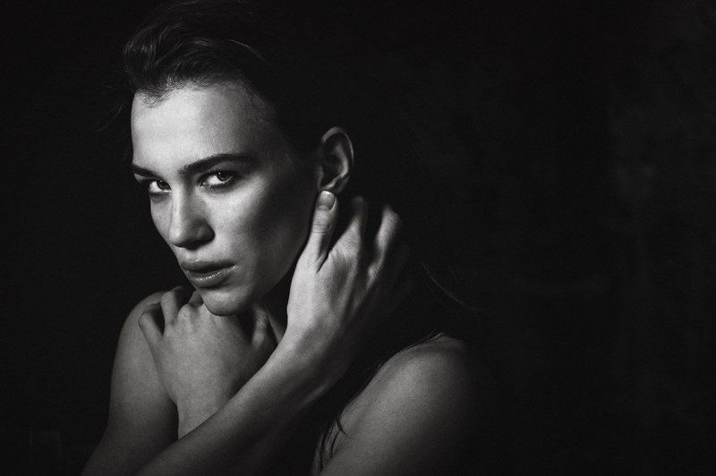 Beautiful, Beauty, Black & white, Bw, Emotion, Face, Girl, Light, Model, Moscow, Nikon, Portrait, Studio Anhenphoto preview