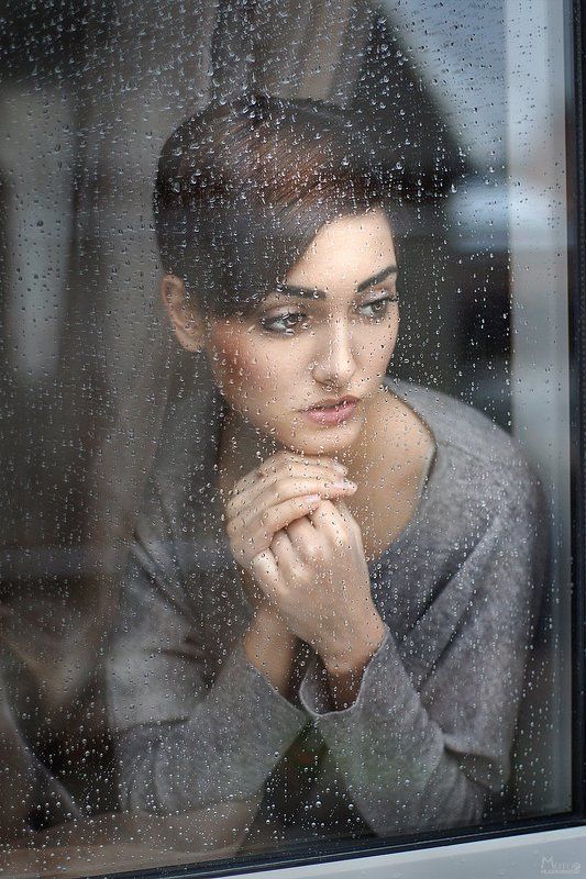 девушка, бьюти, красотка, зима, глаза, дождь Нютаphoto preview