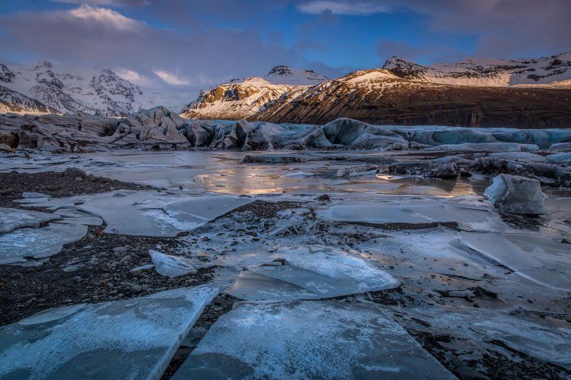 путешествия, Исландия, ледник, лед, снег, закат осколки вечностиphoto preview