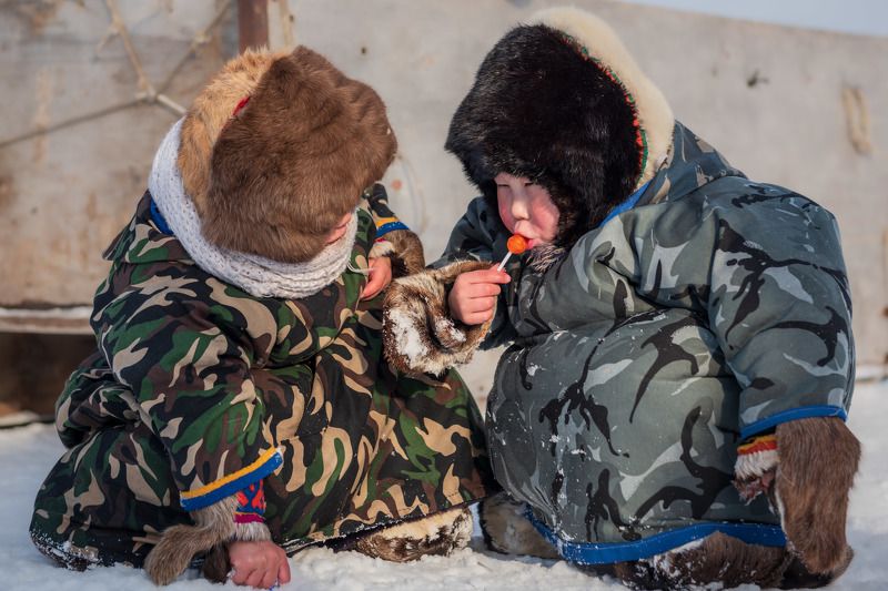 тундра, зима, снег, ненцы, дети, надым, янао Чупа-чупсphoto preview