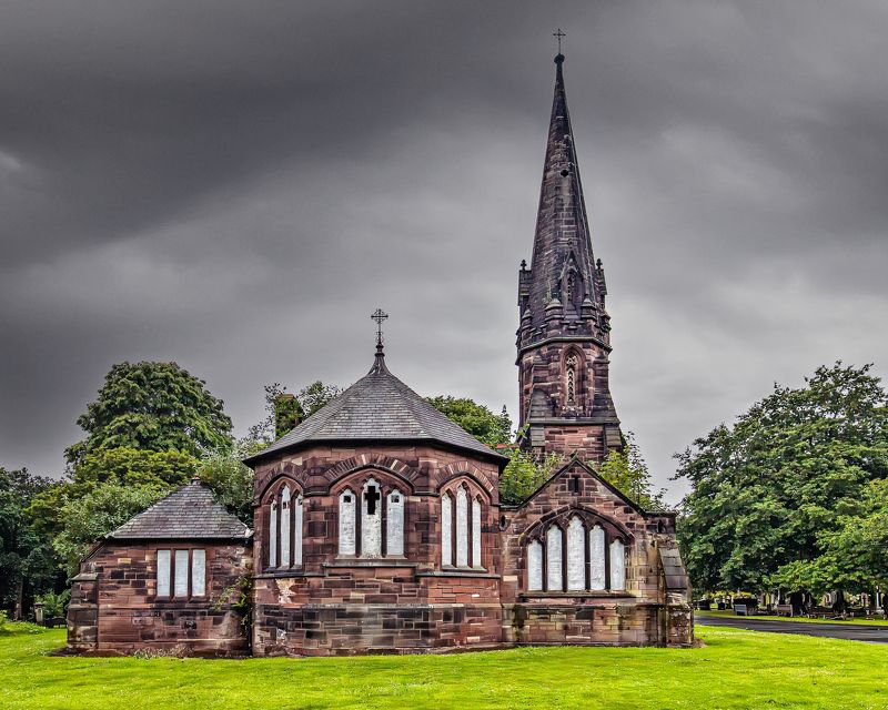 city, liverpool, cemitery, sky Allerton Cemitery Liverpool UKphoto preview