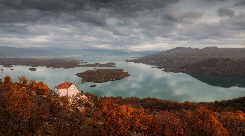 черногория, озеро, домик, вода, отражение Montenegrophoto preview