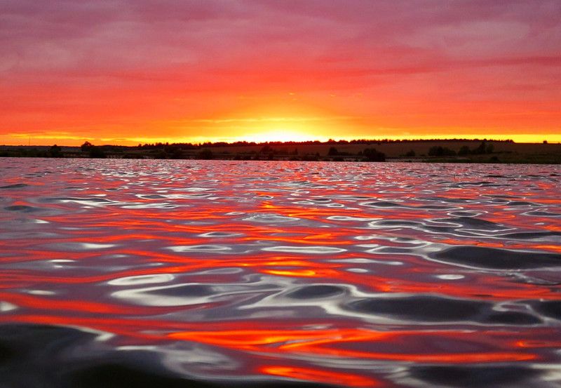 закат, вечер, пруд, солнце, отражение Кровавый закат.photo preview