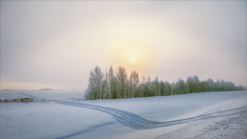 пейзаж, зима, утро, свет, цвет, александр никитинский Утром в деревне...photo preview