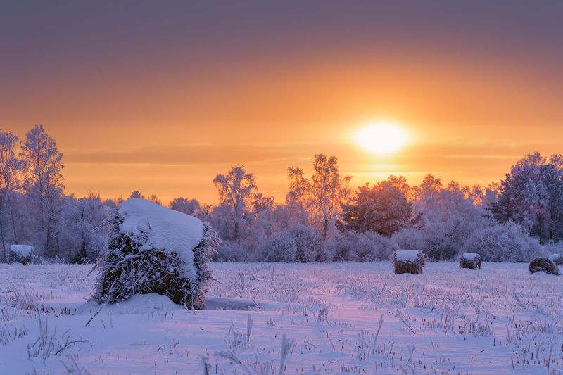 зима, зимний пейзаж, пейзаж ,снег, закат, мороз, winter, fujifilm Последние минуты зимнего дня...photo preview