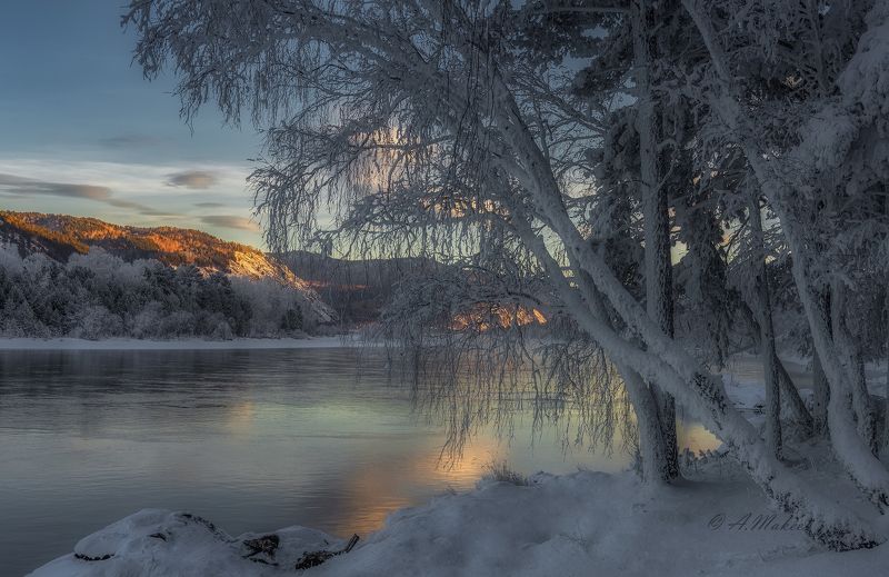 сибирь, хакасия, енисей, зима, иней Зимний Енисейphoto preview