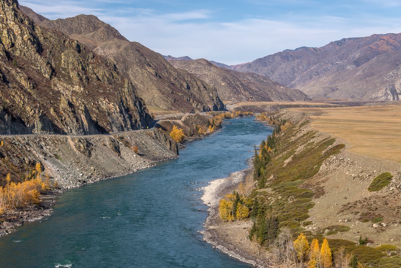 алтай, россия, катунь, осень, река, Цвет осениphoto preview