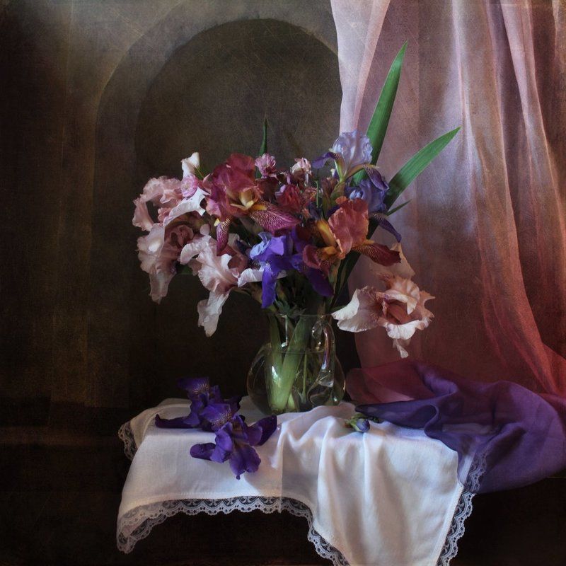 Букеты, Ирисы, Цветочный натюрморт, Цветы Ирисы фото превью