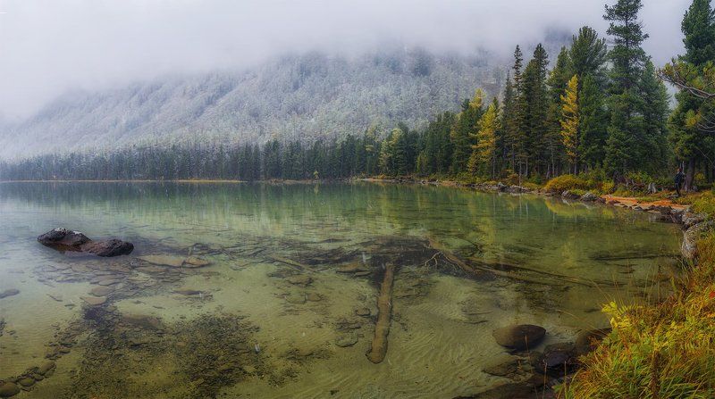 Алтай, Горный алтай, Горы, Катунский хребет, Мульта, Мультинские озера, Озеро, Осень, Панорама, Пейзаж, Природа, Сибирь Мультинские озёраphoto preview