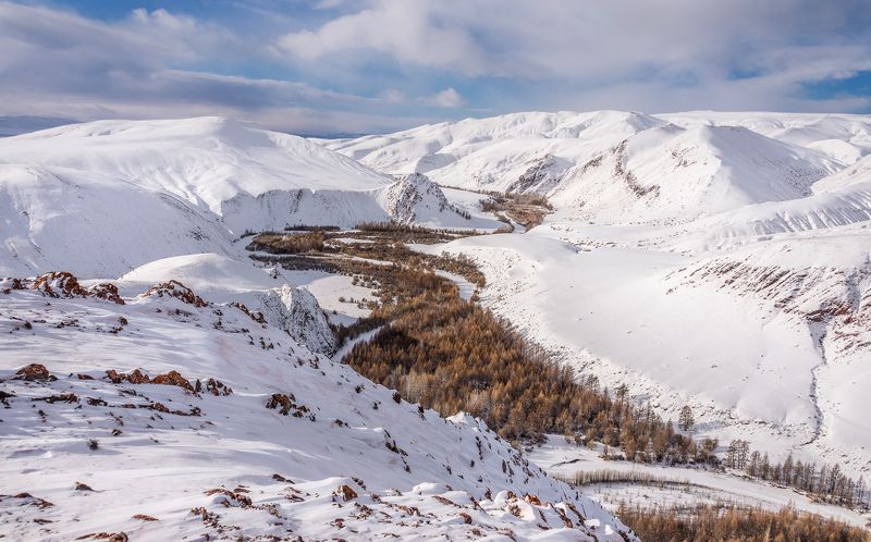 алтай, россия, зима, кокоря Алтай. В ущелье рекиphoto preview