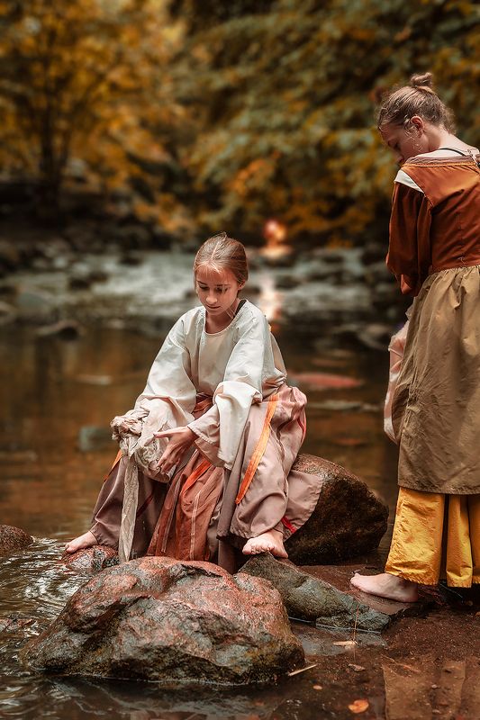 female, river, water, girls, Wishingphoto preview