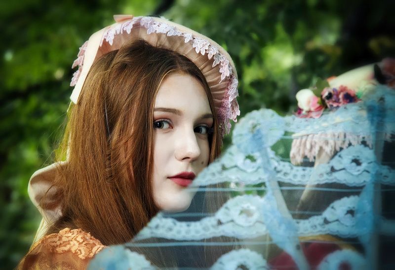 girl, park, umbrella ...photo preview