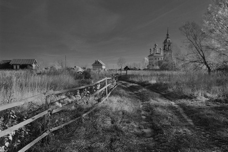 Деревня, Пейзаж, Храм Огороды фото превью