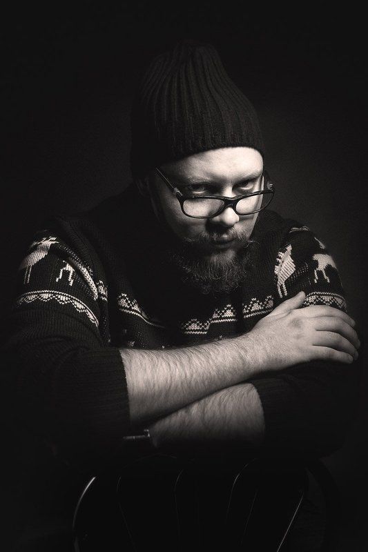 beautiful, beauty, black & white, bw, emotion, eyes, face, light, man, model, moscow, nikon, people, portrait, studio Ho ho ho...photo preview