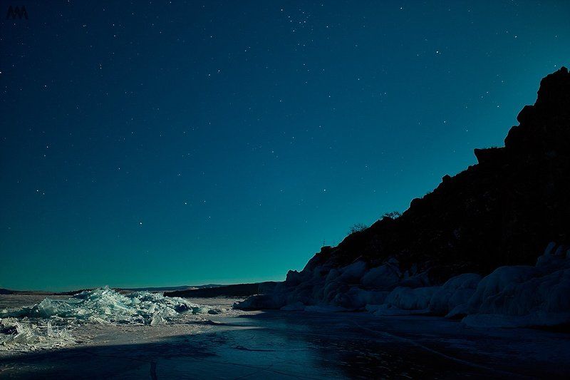 россия, байкал, ольхон, лед, озеро, красота, сибирь, природа, пейзаж Ночь на Байкале. Фотограф Минковphoto preview